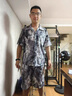 格潤歐尚冰絲襯衫套裝男夏季潮牌寬松垂感翻領(lǐng)短袖短褲痞帥涼感襯衣兩件套 圖色 M 曬單實(shí)拍圖