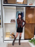 卓詩尼加絨長筒靴女2025年秋冬新款美拉德拼接顯瘦不過膝單靴高筒騎士靴 棕色-絨里 37 曬單實拍圖