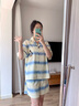 野獸派家居Pingu合作系列天絲棉家居服套裝四季可外穿情侶睡衣 禮物 Pingu天絲棉短款家居服 海浪條紋 M 曬單實(shí)拍圖