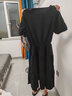 皮爾卡丹（pierre cardin）連衣裙女夏季2025新款短袖拼接過膝長裙收腰顯瘦遮肉高腰蛋糕裙潮 黑色 2XL (140-160斤) 曬單實拍圖
