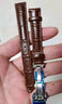 特華詩手表帶男款真皮表帶手表帶男士手表皮帶天梭華為手表gt4表帶浪琴歐米茄卡西歐天王dw阿瑪尼西鐵城 自動玫金蝴蝶扣-棕皮棕線 20mm 曬單實拍圖