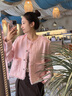 MO&Co.小香風(fēng)重工編織肌理手工流蘇閃蔥短款箱型外套小眾千金風(fēng) 冰粉色 M 165 曬單實(shí)拍圖