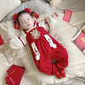 優(yōu)奇滿(mǎn)月嬰兒衣服公主百天寶寶女拍照百歲宴周歲禮服一歲新生兒連體衣 吉祥如意【a類(lèi)，舒適不掉色】 73cm 曬單實(shí)拍圖