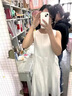 PMOG2025韓系夏季女裝茶歇法式杏色無(wú)袖連衣裙女小個(gè)子顯瘦背心長(cháng)裙子 小白裙 S 建議70-85斤 曬單實(shí)拍圖