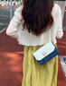 CLEVER KNOCK品牌CK包包女款輕奢女士斜挎單肩包鏈條小方包新款情人節生日禮物 寶藍色【送女友送老婆送媽媽】 曬單實(shí)拍圖