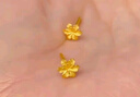 世紀緣黃金耳飾女梔子花足金5G小清新耳釘花朵金耳針閃耀送女友老婆禮物 0.84g 曬單實(shí)拍圖