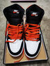耐克（NIKE）【潮】NIKE耐克 air jordan耐克男鞋春夏季新款aj1中高幫板鞋 575441/555088-180黑白橙黑腳趾扣碎 43 曬單實拍圖