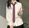 相伊戀人JK制服女2025春夏新款白襯衫百褶裙套裝學(xué)院純欲風(fēng)女裝辣妹短裙 長(cháng)袖基礎款襯衫【單件】 L 碼【適合106-115斤】 曬單實(shí)拍圖