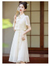 啄木鸟（TUCANO）新中式连衣裙女2024夏季新款复古国风日常设计感小众仙女裙子 米白色 S 晒单实拍图