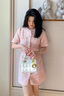 她芙（tafu）品牌女裝粉色小香風(fēng)連衣裙女2025夏季新款法式氣質(zhì)名媛粗花呢裙子 粉紅色· M 曬單實拍圖