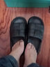 安尚芬 夏涼拖鞋男時(shí)尚厚底居家舒適戶(hù)外穿百搭浴室防滑情侶鞋 一字拖 黑色（升級款） 40-41 適合39-40 曬單實(shí)拍圖
