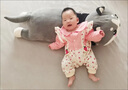 迪士尼（Disney）0-6個(gè)月8嬰兒5連體衣服3新生7春秋季1周歲女寶寶棉公主外出秋裝9 米色上衣草莓連體衣 73cm 73碼(3-7個(gè)月) 曬單實(shí)拍圖