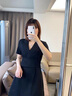 晨芙短袖西裝連衣裙女夏季通勤高級感氣質(zhì)工作服小個子高端職業(yè)裝裙子 黑色 M 建議95-105斤 曬單實拍圖