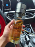瓷許CIXU高檔雙層玻璃杯泡茶杯男便攜車載喝水一鍵開蓋茶水分離杯速開杯子 鋼色玻璃杯300ml1只 曬單實(shí)拍圖