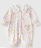 JELLYBABY2024年春秋哈衣爬服連體服女童寶寶碎花娃娃領(lǐng) 白底粉花 66 曬單實(shí)拍圖