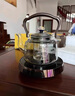 GQB水晶電陶爐煮茶器具玻璃茶壺圍爐煮茶壺煮茶爐輕奢燒水壺泡茶 水晶電陶爐-a款+煙灰南瓜壺 1000ml 901mL(含)-1L(含) 曬單實拍圖
