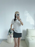 Teenie Weenie小熊女裝簡(jiǎn)約時(shí)尚夏季短袖POLO衫T恤多巴胺短款上衣 白色 165/M 曬單實(shí)拍圖