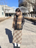 雪倫朵圍巾女冬季高級(jí)感流蘇加厚保暖圍脖男女學(xué)生防風(fēng)護(hù)頸披肩美拉德風(fēng) 咖棕色215*40cm 曬單實(shí)拍圖