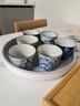 素美吉（SUMEIJI）主人杯日式小茶杯和風(fēng)豬口杯圍爐煮茶陶瓷茶杯茶碗復(fù)古茶口杯喝茶 茶杯-染唐草 曬單實(shí)拍圖