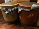 尊壺 紫砂茶葉罐普洱茶餅罐大號七子餅裝茶罐子茶具套裝彩繪米桶茶缸 平蓋七餅 春蘭 紫紅 曬單實(shí)拍圖