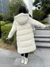 鴨鴨（YAYA）兒童羽絨服男女童中長(cháng)款2024冬季新款時(shí)尚連帽中大童加厚外套HY 米白色 150 /72 曬單實(shí)拍圖