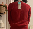 茵曼（INMAN）毛衣女開(kāi)衫千金風(fēng)銀絲釘珠針織衫上衣 紅色 S 曬單實(shí)拍圖