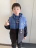 （三件套）卡瓦拉品牌童裝男童套裝中大兒童秋冬款加絨加厚保暖帥氣韓版運動(dòng)休閑小男女孩連帽馬甲外套長(cháng)褲子 SUP藍色三件套 150碼（建議身高140CM） 曬單實(shí)拍圖