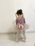 舞東方（E．Dance）兒童舞蹈服短袖春夏季芭蕾舞裙幼兒考級練功服女童中國跳舞裙服裝 香芋紫【長袖】 110 (建議身高105-110厘米) 曬單實拍圖