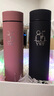 松遇情侶款保溫杯男女士高顏值創(chuàng  )意水杯子定制logo七夕情人節禮物 黑色+粉色（一對）免費刻字 曬單實(shí)拍圖