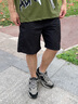 凡衣儂美式復古速干短褲男士夏季新款潮流直筒寬松五分休閑運動(dòng)百搭褲子 黑色 XL 曬單實(shí)拍圖
