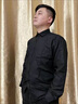 羅蒙男裝純棉長(cháng)袖襯衫男士春秋款黑色商務(wù)男裝休閑全棉上衣免燙襯衣男 黑色  44 【178斤-200斤】 曬單實(shí)拍圖