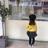 mlgt kids童裝女童毛衣秋季新款純色寶寶上衣兒童針織衫半高領(lǐng)假兩件 黃色 100cm 曬單實(shí)拍圖