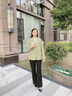 富夕中年媽媽春秋裝時尚外套2025新款中老年人女裝秋冬洋氣毛呢子上衣 豆綠 3XL 建議125-140斤 曬單實拍圖