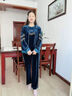 緹米媗中老年女裝秋裝休閑套裝媽媽裝春秋運動服金絲絨時尚拼接三件套 孔雀藍（213088三件套） 2XL 建議穿118-130斤 曬單實拍圖