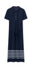 TOMMY HILFIGER【條紋裙擺】夏女氣質(zhì)休閑五?？凼昭@瘦POLO連衣裙 藏青色FAP XL 曬單實(shí)拍圖