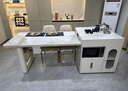 三顆家具巖板島臺(tái)餐桌一體現(xiàn)代簡約家用廚房多功能帶電磁爐冰箱可伸縮島臺(tái) 2.05m -2.75m島臺(tái)餐桌+4椅 曬單實(shí)拍圖