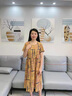梵花秀（fanhuaxiu）中年媽媽夏裝連衣裙2025新款中老年人女夏季棉麻長裙奶奶棉綢裙子 黃色高品質(zhì)連衣裙 2XL 建議穿110-125斤 曬單實拍圖