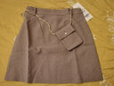 Olrain歐芮兒秋裝女裝高腰顯瘦半身裙女洋氣修身百搭短裙A字包臀裙 卡其色 M 曬單實(shí)拍圖