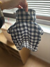 無(wú)印良品（MUJI）雙層紗織 寵物襯衫 寵物用品 寵物家居服小型犬適用 粉色格紋 S 曬單實(shí)拍圖