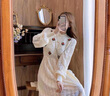 拉夏貝爾（La Chapelle）針織連衣裙女裝新品2025年秋冬新款韓版小個子氣質(zhì)中長款打底裙子 杏色 S 曬單實拍圖