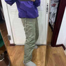京西藍(lán)靛冬季新款90白鴨絨羽絨褲男寬松直筒休閑長褲戶外防風(fēng)傘兵工裝褲子 果綠色 L 推薦體重120-140斤 曬單實(shí)拍圖