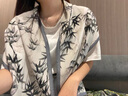 ALLFOND清香玫瑰真絲桑蠶絲雙縐圍巾絲巾女秋冬森系小清新披肩 限定版水墨竹 曬單實拍圖