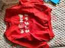 博睿恩【加絨拜年服】男童衛衣秋冬款兒童新年衣服保暖紅色女孩上衣 wonderful-爆竹紅 120 曬單實(shí)拍圖