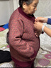 中老年女裝秋冬外套奶奶裝加絨加厚開(kāi)衫外衣60歲70保暖衣服媽媽裝 藍(lán)色 2XL 建議105-120斤 曬單實(shí)拍圖