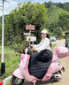 右客電動(dòng)車(chē)擋風(fēng)被摩托車(chē)冬加厚護膝半身裙擋腿護膝防雨圍裙保暖防風(fēng)裙 黑色【夾棉款】護膝 曬單實(shí)拍圖