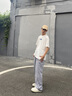 七武海垂順冰絲褲子男夏季新款薄款男士寬松休閑長褲潮流直筒運動闊腿褲 ZXK516-灰色 XL 曬單實拍圖