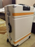 海德（HEAD）行李箱男铝框拉杆箱女28英寸密码箱旅行箱子 白黄色28英寸 实拍图