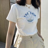 梓洛蘭ZiLuolan2025夏季新款時尚套裝女學生韓版寬松短袖T恤+闊腿褲褲裙 藍色小熊白T+藍色褲裙(兩件套) M 【建議95-110斤】 曬單實拍圖