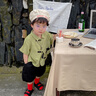 mlgt kids童裝漢服男童套裝夏季新款女童寶寶旗袍裙中式秋裝兒童唐裝 綠色 90 cm（建議身高85cm左右) 曬單實(shí)拍圖