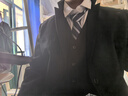 紗格大碼西服男套裝加肥加大西裝外套胖子寬松特大號正裝新郎結婚西服 黑色 【西裝+西褲+馬夾+襯衫】 5XL (建議215-225斤) 曬單實(shí)拍圖